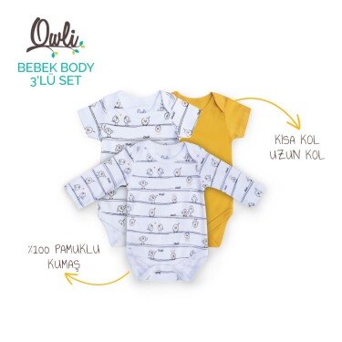 Owli Bebek Body 3'lü Set Early Birds - Owli (1)