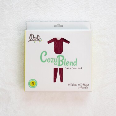 Owli CozyBlend Modal Bebek Takım Bordo - 6