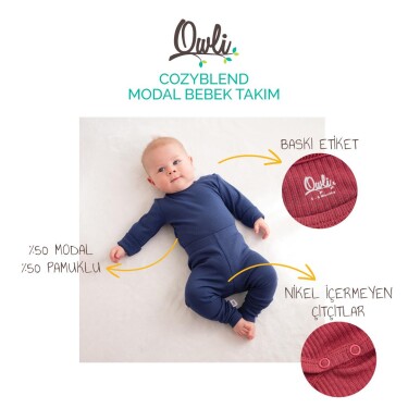 Owli CozyBlend Modal Bebek Takım Mavi - Owli (1)