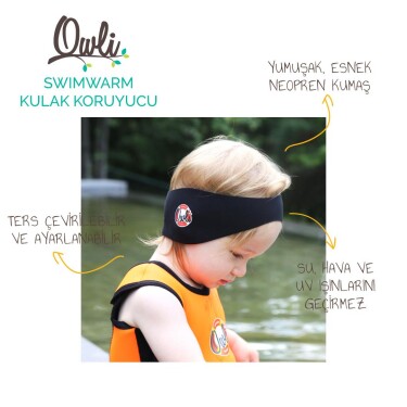 Owli Swimwarm Kulak Koruyucu Bebek Siyah - Owli (1)