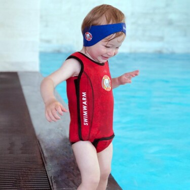 Owli Swimwarm Üşütmeyen Bebek Mayosu Kırmızı - Siyah - Owli (1)