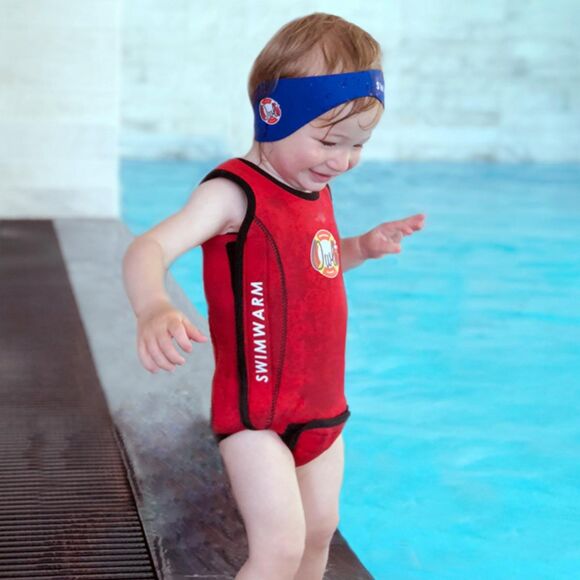 Owli Swimwarm Üşütmeyen Bebek Mayosu Kırmızı - Siyah - 2