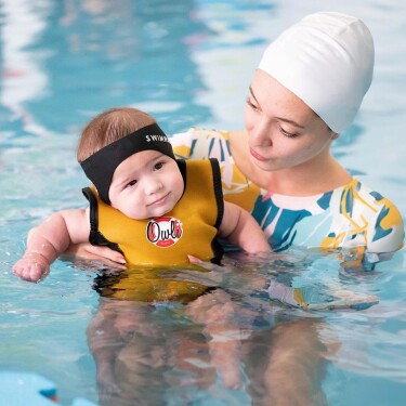 Owli Swimwarm Üşütmeyen Bebek Mayosu Sarı - Siyah - Owli (1)