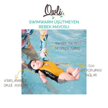 Owli Swimwarm Üşütmeyen Bebek Mayosu Sarı - Siyah - Owli (1)