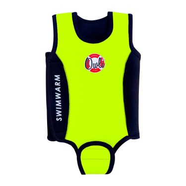 Owli Swimwarm Üşütmeyen Bebek Mayosu Neon Sarı - Siyah - 4