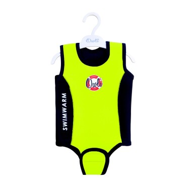 Owli Swimwarm Üşütmeyen Bebek Mayosu Neon Sarı - Siyah - 7