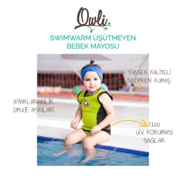 Owli Swimwarm Üşütmeyen Bebek Mayosu Neon Sarı - Siyah - Owli (1)